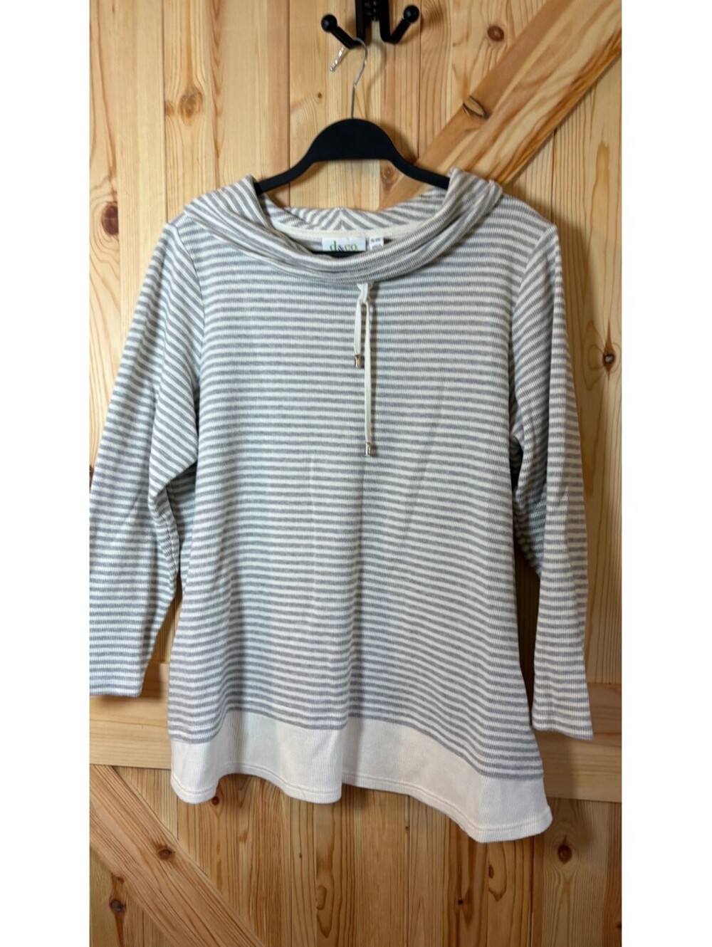 d&co Active Women's Striped Pullover Hoodie Sweatshirt 1X